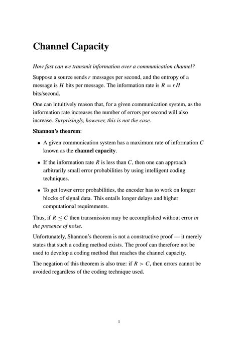 SOLUTION: Channel capacity theorem | Shannon-Hartley theorem | IIT ...
