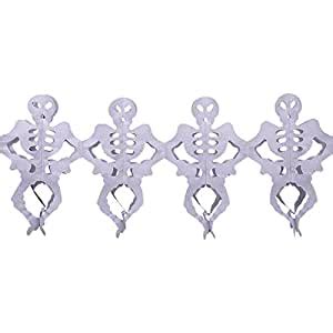 Buy Party Butiko White Halloween Skeleton Paper Décor/Garland Online at ...