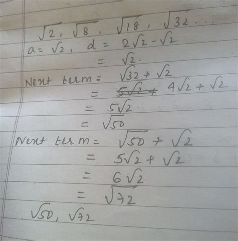 find the next term of the series series are under root 2 under root 8 ...