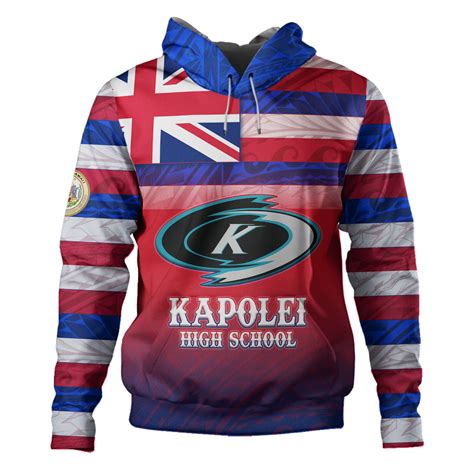 Hawaii Kapolei High School Hoodie Flag Color With Traditional Patterns