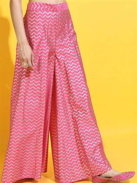 Women Pink Ethnic Motifs Palazzos