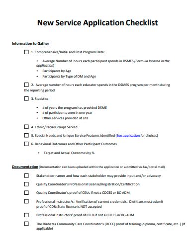 Application Form Checklist Example 的图像结果