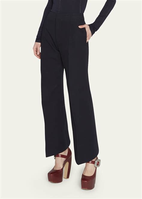 Bottega Veneta Canvas Cropped Flare Pants - Bergdorf Goodman