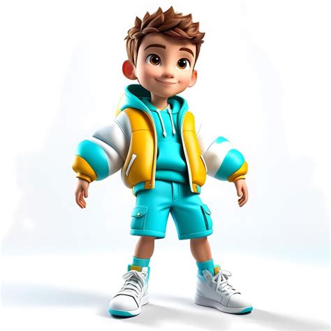 3d cartoon character white background 3d cartoon characters wearing ...