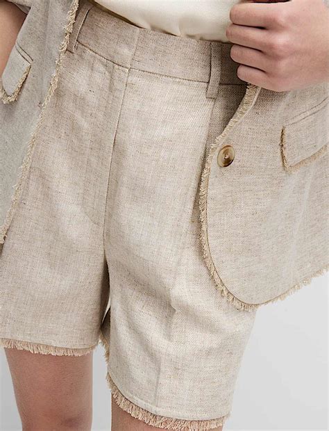 Buy Linen Blend Melange Shorts at Marks & Spencer