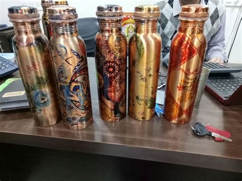Copper Bottle - Printed Copper Water Bottle Manufacturer from Moradabad