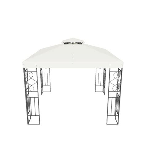 Clihome 10-ft x 10-ft Patio Gazebo Square White Metal Polyester Roof ...