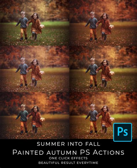 Painted Autumn Photoshop Actions Warm Photo Effect Photo Retouching ...