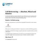 Rezultat imagine pentru Absolute Cell Referencing