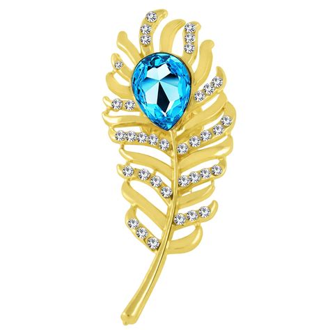 FURE Metal Peacock Feather Brooch (Golden) for Women and Men : Amazon ...