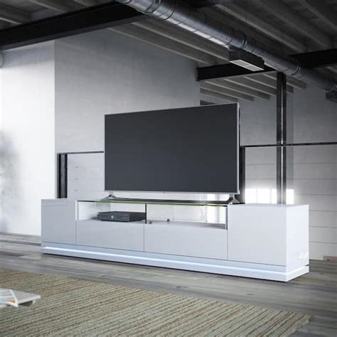 Buy Vanderbilt 85 in. White Gloss Wood TV Stand with 2 Drawer Fits TVs ...