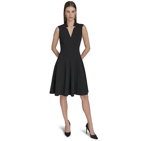 Women's Andrew Marc Sleeveless Zip Front Fit & Flare Dress