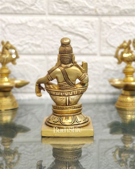 Brass Ayyappan Swamy Statue 5 Inch | Budhshiv.com