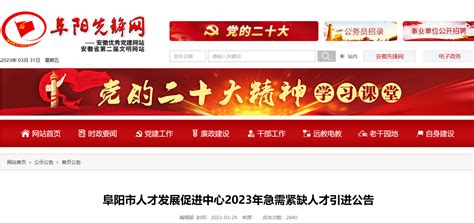 2023年安徽省阜阳市人才发展促进中心招聘公告（报名时间即日起至4月6日）