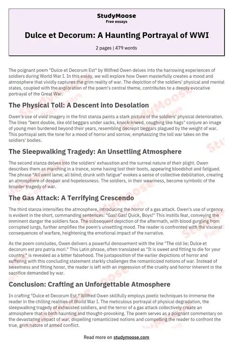 Dulce Et Decorum Est