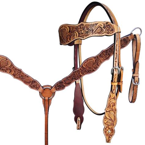 Western Saddle Horse Headstall Breast Collar Reins Tack Set – Sazaar Tack