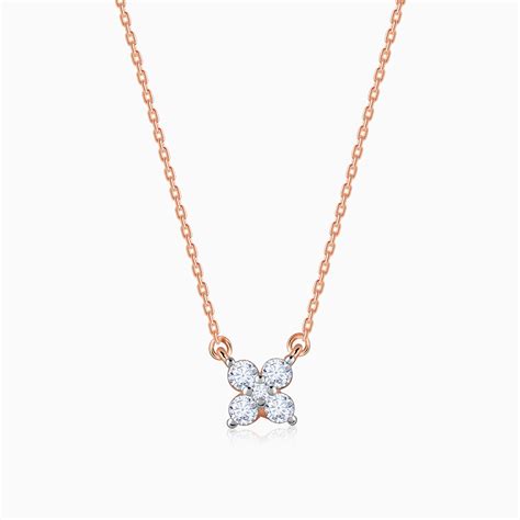 Rose Gold Amorette Diamond Necklace – Heer by GIVA