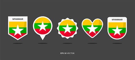Drapeau du Myanmar Set Vector Illustration Bon utilisé pour l ...