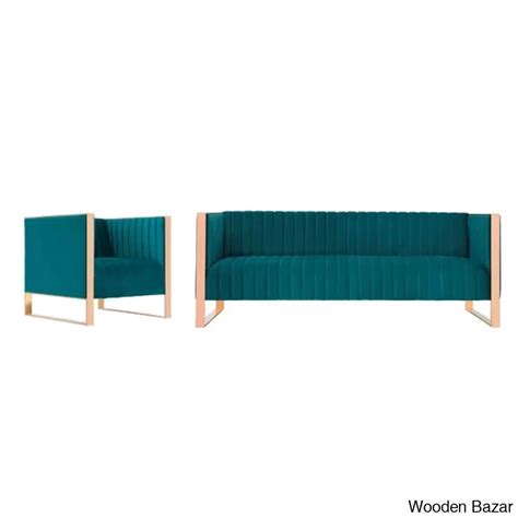 Aaniyah 2 Piece Velvet Living Room Set – Wooden Bazar