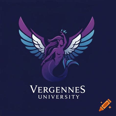 Vergennes University Sirens primary mark logo with purple, navy blue ...