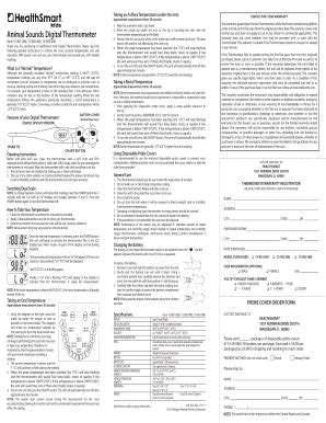 Fillable Online HEALTHSMART Kids Talking Thermometer Manual ...