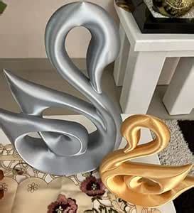 Celestial Crafts Lucky Swan Couple Piano Finish Ceramic Figures for ...