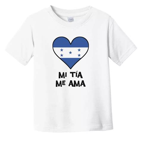 Bella Canvas My Aunt Loves Me Spanish Language Honduras Flag Heart Toddler Boys & Girls Shirt ...