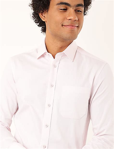Buy Pure Cotton Plain Spread Collar Shirt at Marks & Spencer