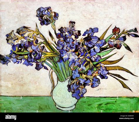 Vincent van Gogh, Vase avec Iris. 1890. Le postimpressionnisme. Huile ...