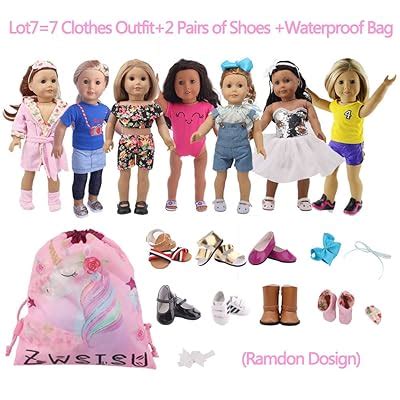Buy ZWSISU 18 inch Doll Clothes Gift Girls - Include 7 Set Toys Doll ...