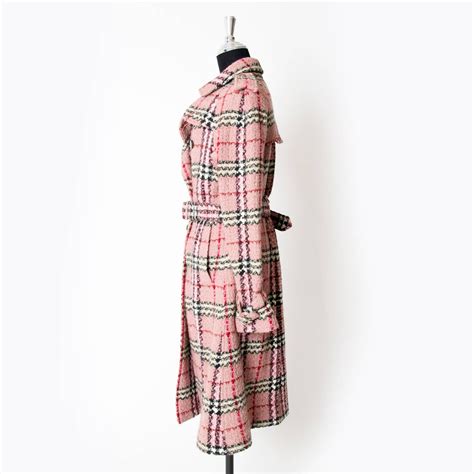 Burberry Pink Checkered Trench Coat at 1stDibs | pink plaid trench coat ...