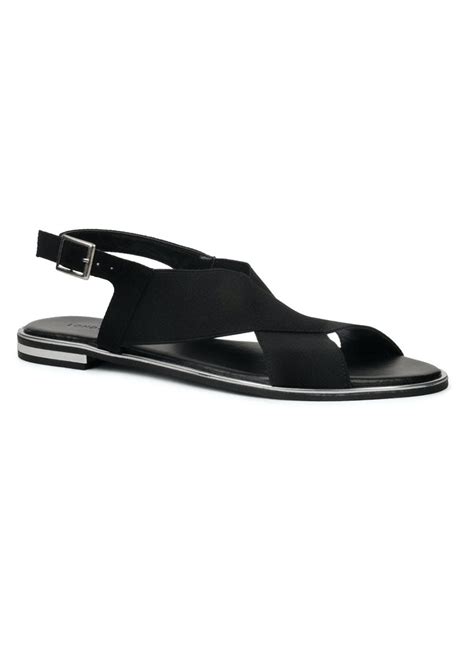 Get Solid Black Cross Straps Flat Sandals at ₹ 1392 | LBB Shop