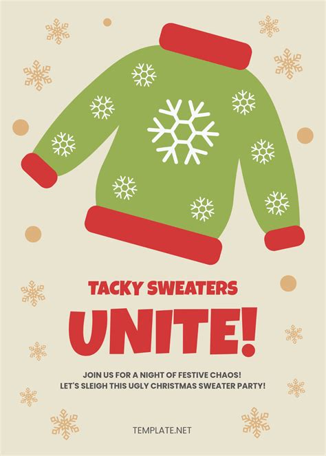 Ugly Christmas Sweater Party Template Ugly Christmas Sweaters Holiday