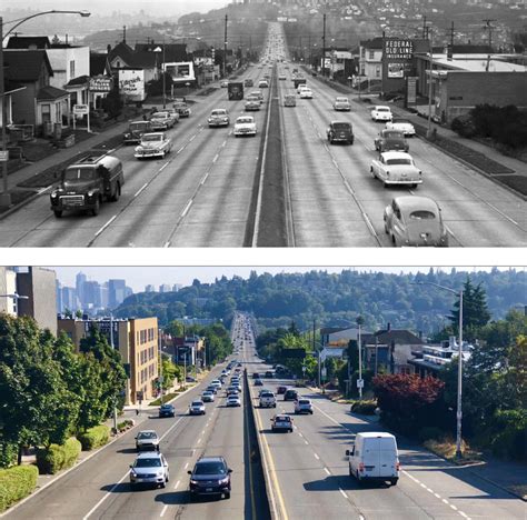 Aurora Ave. in Seattle,WA (hwy 99) 1960/2020 : r/PastAndPresentPics