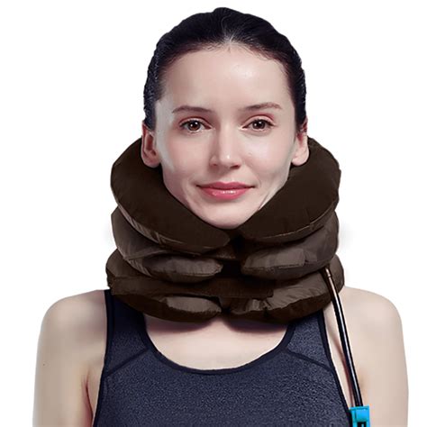 1pcs Cervical traction with velvet cervical traction device, inflatable neck support brace ...