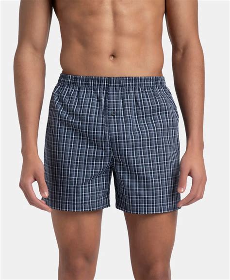 Buy Super Combed Mercerized Cotton Woven Checkered Inner Boxers with ...