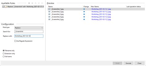 Using the TreeSize File Search > Bulk rename