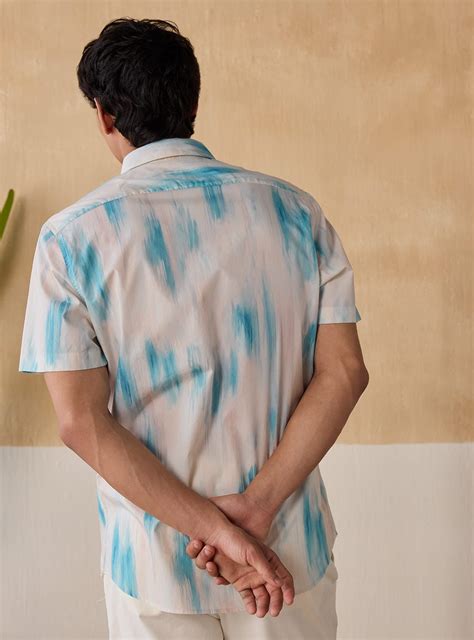 Sea Stroke Shirt Casual Blue Print Shirt for Men Online | Andamen