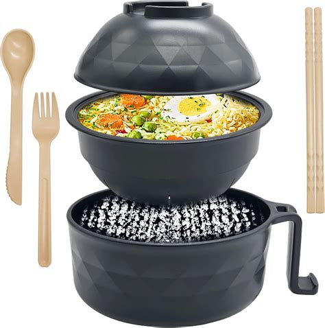 Amazon.com: Lshfwn 33oz Microwave Ramen Cooker,Ramen Bowl Set,Instant ...