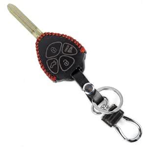 KBS Leather Smart Car Key Cover Case with Metal Hook Keychain ...