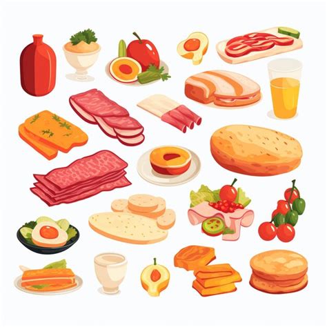 Food vector design restaurant menu icon illustration burger pizza set ...
