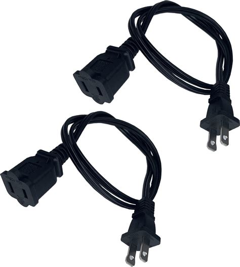 Short Extension Cord 1 Ft 12 Inches, 16AWG 3 Prong Male to Female ...