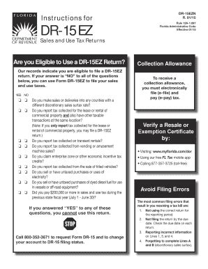 FL DR-15EZN 2015 - Fill out Tax Template Online