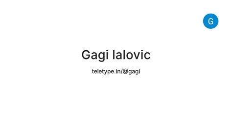Gagi lalovic — Teletype