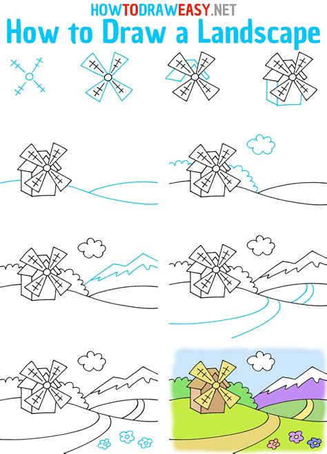 How to Draw a Landscape - Draw for Kids