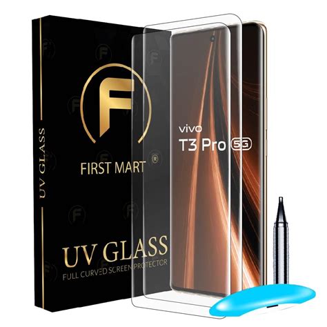FIRST MART Military Grade UV Tempered Glass For Vivo T3 Pro, Vivo T3 ...