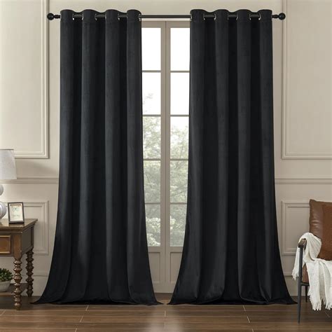 PHOENIGON Black Velvet Curtains 84 inches Long Room Darkening India | Ubuy