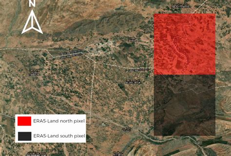 The projection of ERA5-Land pixels over the study area. | Download ...