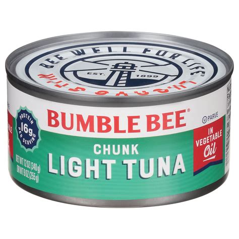 Bumble Bee Chunk Light Tuna in Vegetable Oil, 12 oz can - Walmart.com