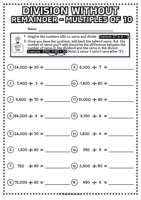 Zero In The Quotient Worksheet